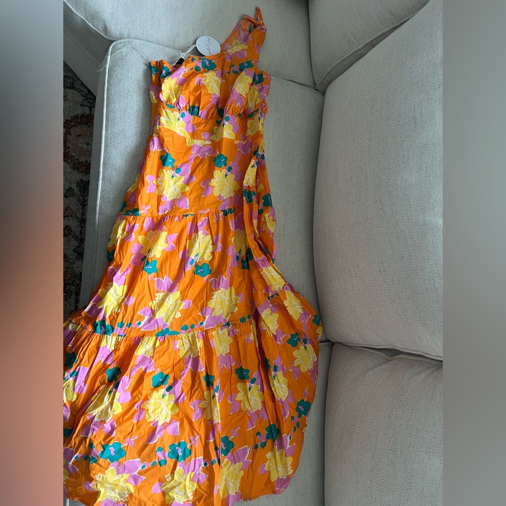 Floral Orange Maxi Dress